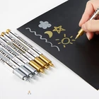 DIY, иных металлических Водонепроницаемый маркер с перманентной краской ручки Шарпи золотого и серебряного цвета 1,5 мм принадлежности для студентов ручка для рукоделия живопись