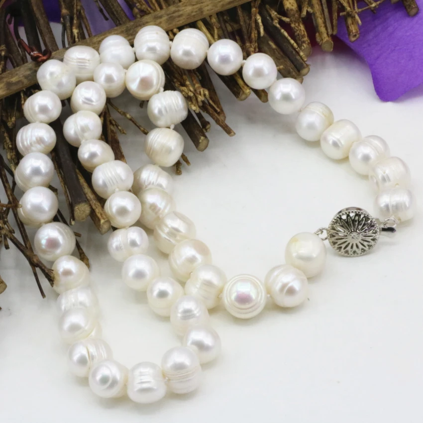 

Лидер продаж, очаровательные бусины из натурального пресноводного белого жемчуга с культивированным жемчугом 7-8 мм, ожерелье из цепочки дл...