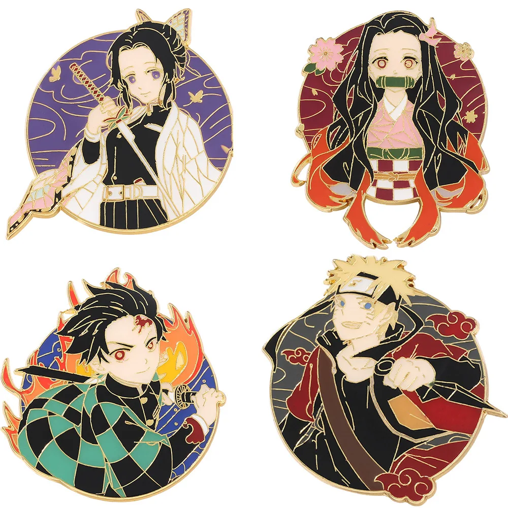 

Free Shipping Anime surrounding Demon Slayer Blade Brooch Tanjiro, Nidou, Azuzuma, Alloy Trend Badge Manga Demon Slayer
