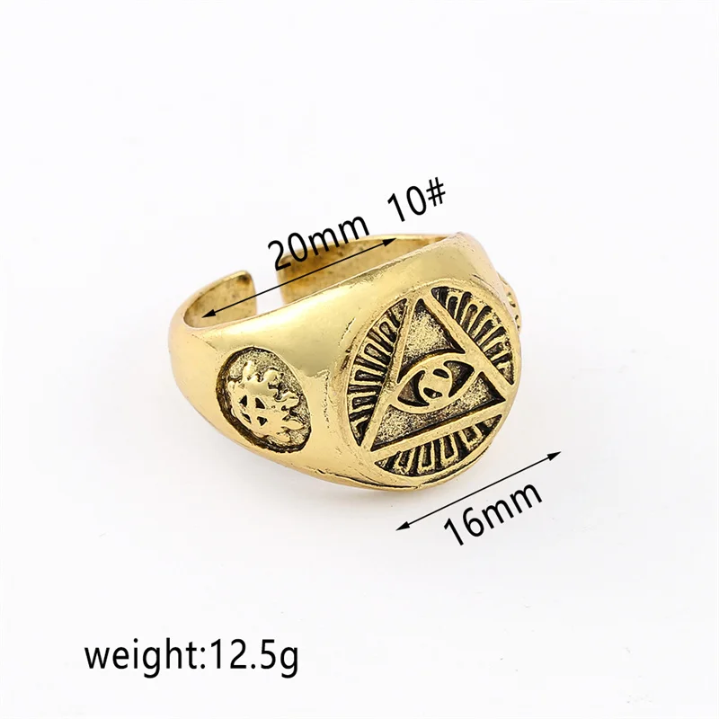 Винтажное египетское кольцо-пирамида для глаз регулируемый пирамидный звено в