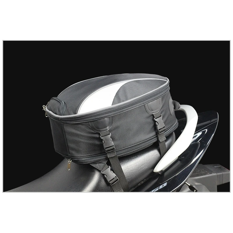 

Motorcycle Tail Bags Waterproof Motocross Motorbike Travel Shoulder Bag Rear Seat Trunk Pack Reflective Helmet Bag