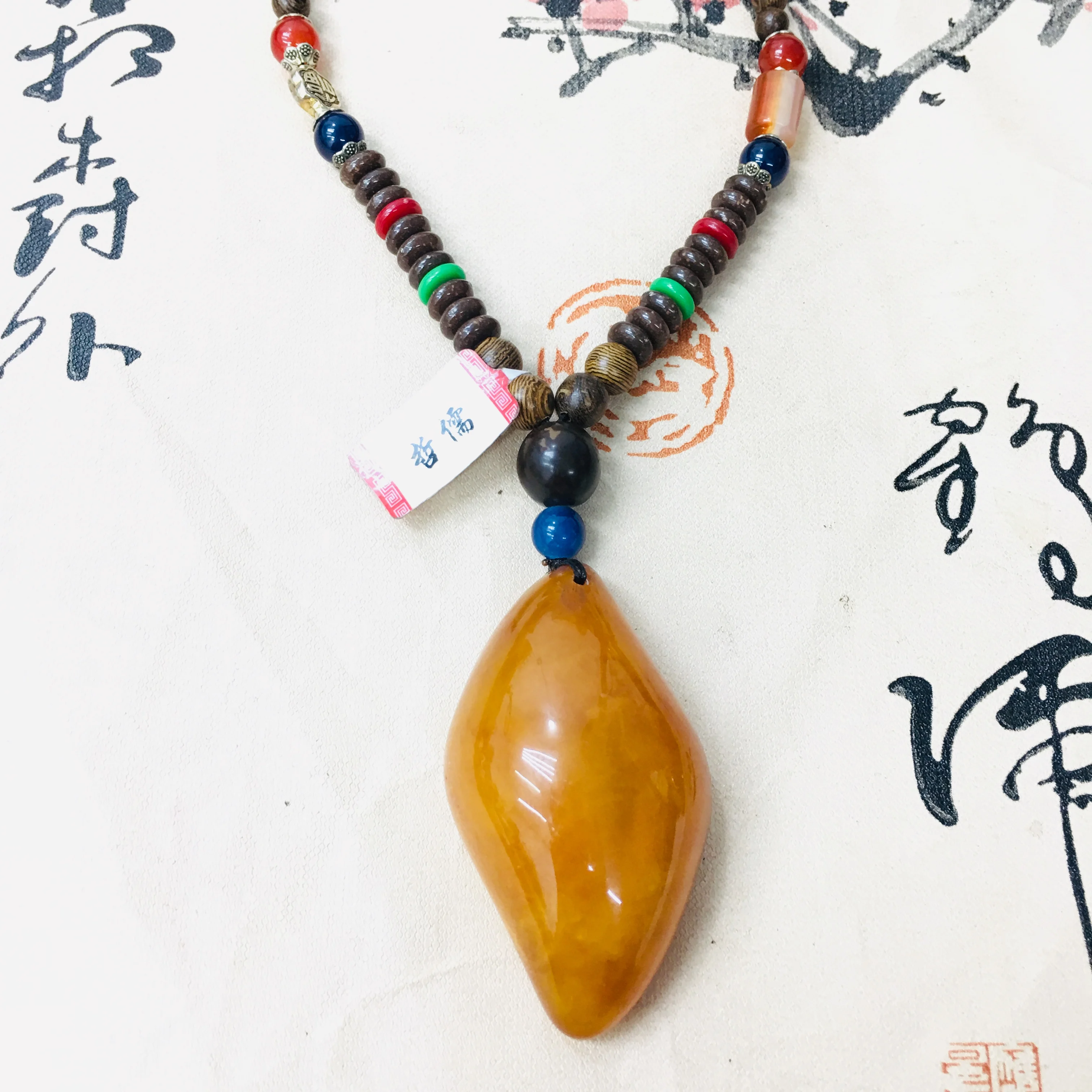 Цепочка Мужская/Женская Zheru из натурального воска коричнево-желтого цвета |