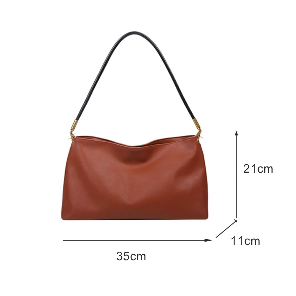 

Fashion Retro Women Shoulder Bag Solid Color PU Leather Handbag Top-handle Autumn And Winter Female Big Capacity Totes Satchel