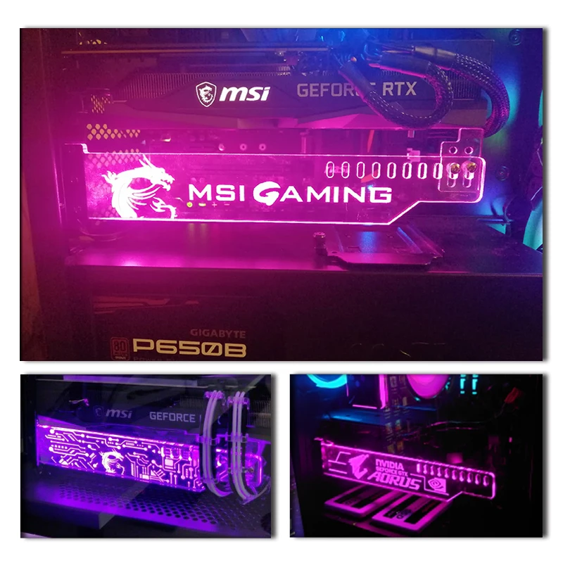 Заказ акриловый кронштейн для использования бандажа GPU карты с RGB света Размеры