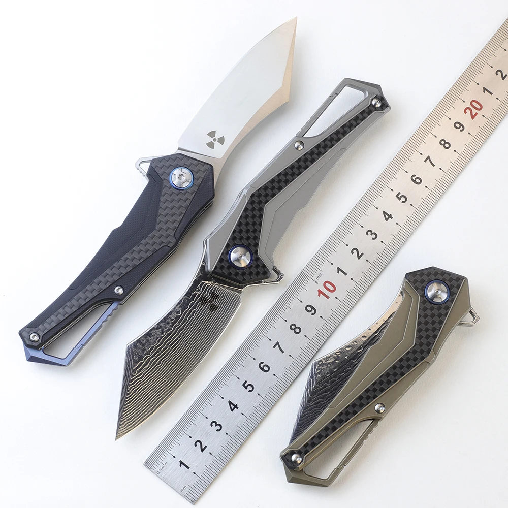 

WUBU D2 Powder Steel Folding Knife Outdoor Camping Hunting Survival Self Defense Weapons Knives Damascus Pocket Knife EDC Tool