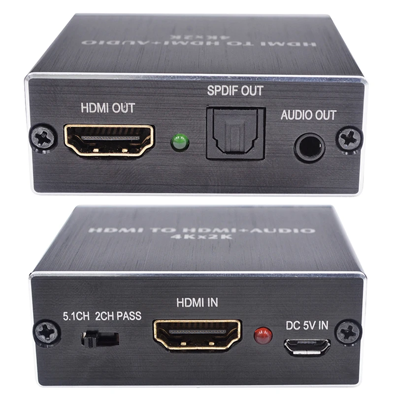 HDMI-compatible Audio Extractor + Optical TOSLINK SPDIF + 3.5mm Stereo Audio Converter 4K x 2K Audio Splitter For PS4 TV DVD