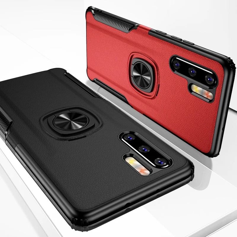 Противоударные бронированные Чехлы для huawei mate 20 Pro Lite P30 P20 с кольцом-держателем для пальцев и подставкой для задней панели Чехлы для huawei mate 20 Lite mate 20
