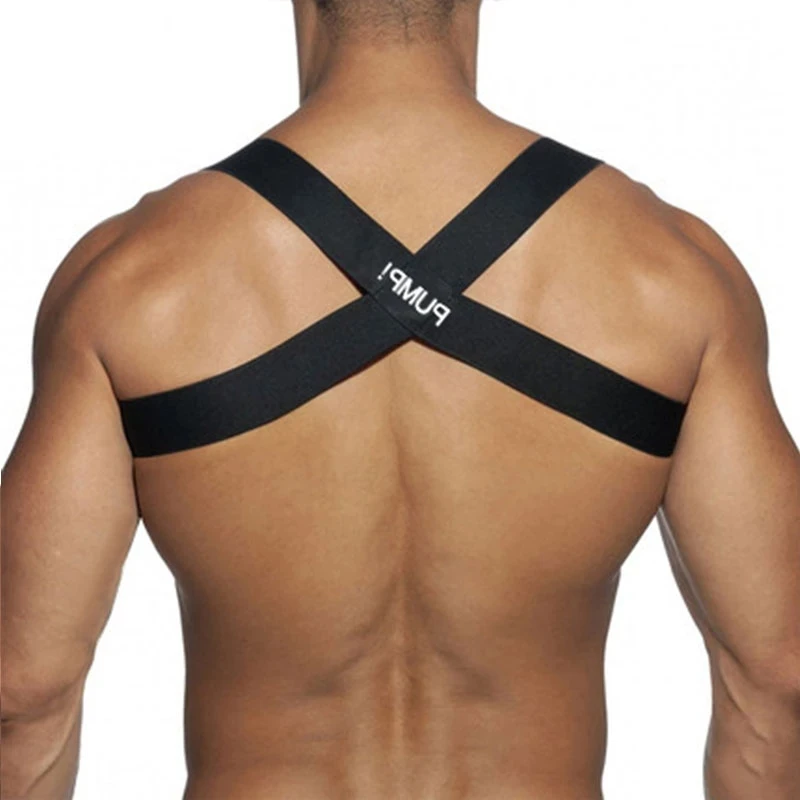 

Tanks Elastic Band Harness Men Sexy Shoulder Straps Chest Cross Belt Bondage Muscle Halter Club Party Costume Men Bodysuite