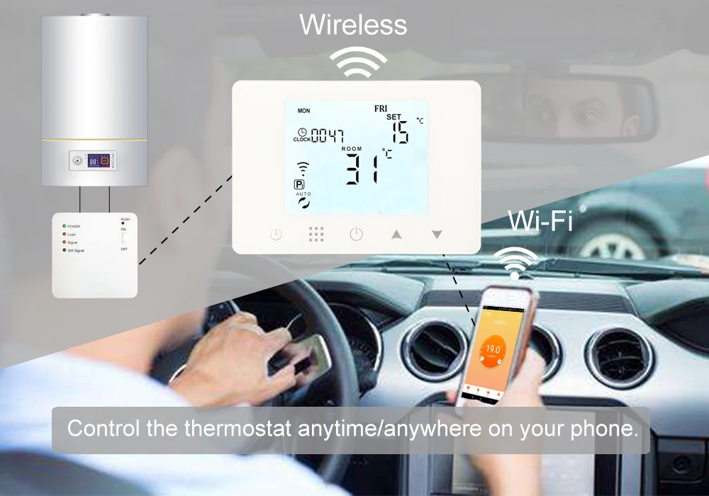 MJZM BGL09RF-WiFi& RF беспроводной термостат настенный газовый котел Отопление дистанционное управление контроль температуры программируемый Лер