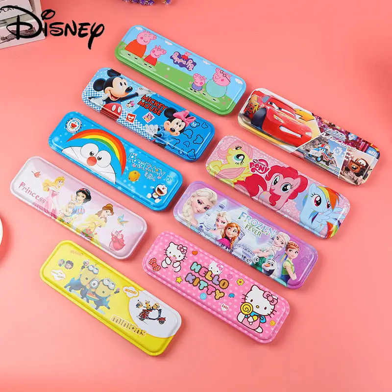 

Disney Mickey Preschool Stationery Box Single-layer Tinplate Creative Pencil Box School Supplies Pencil Box Customization
