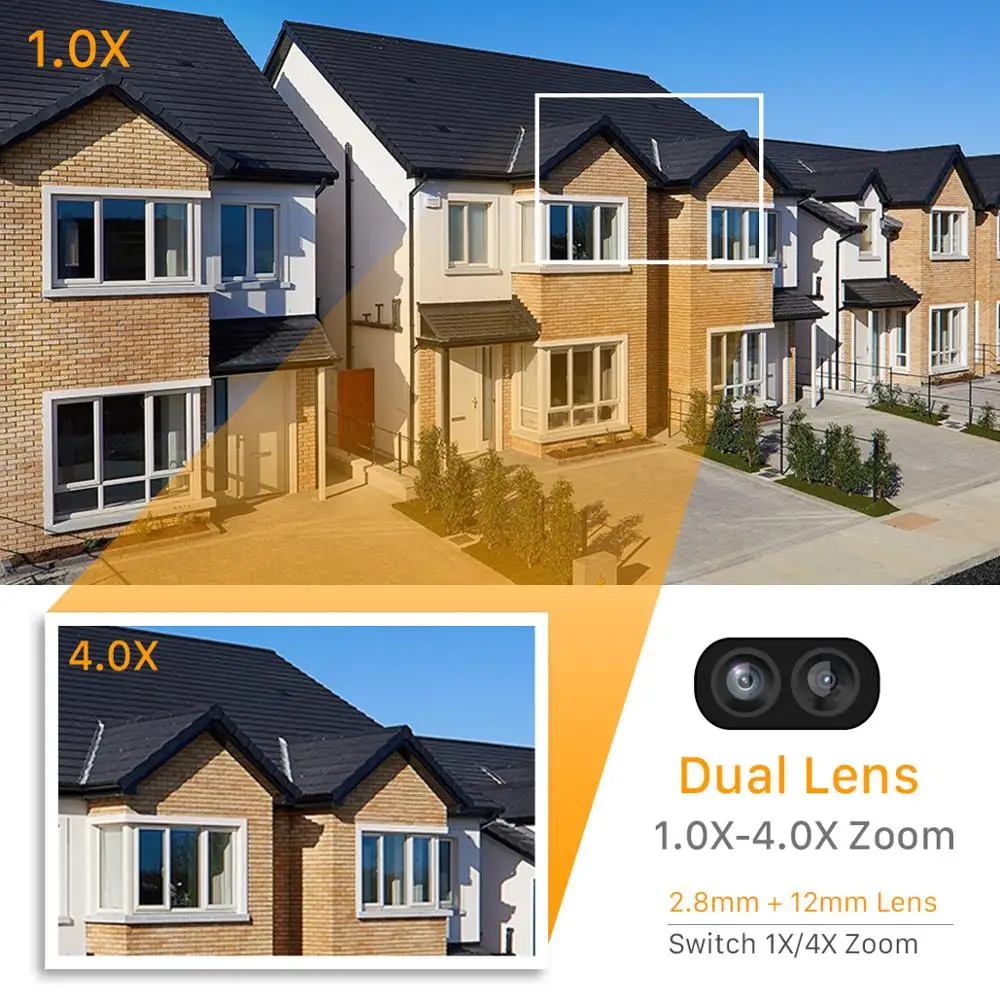 

HD 1080P Dual-Lens PTZ Wifi Camera Outdoor Auto Tracking Cloud CCTV Home Security IP Camera 2MP 4X Zoom Audio Speed Dome Camera