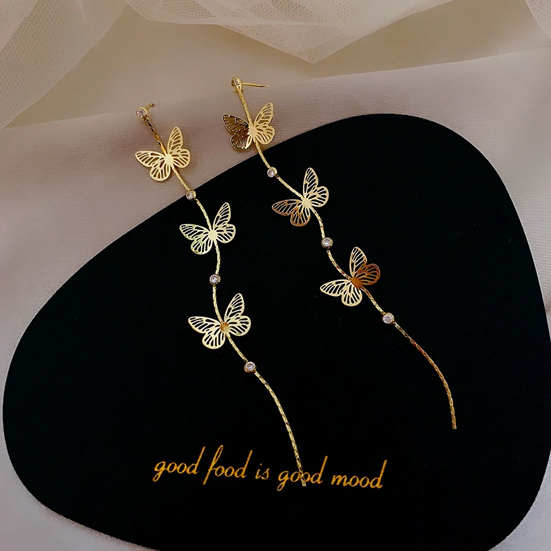 

Trendy Butterfly Tassel Dorp Earrings For Women Vintage Jewelry Modern Party Wedding Bridal Accessories Dangle Earrings
