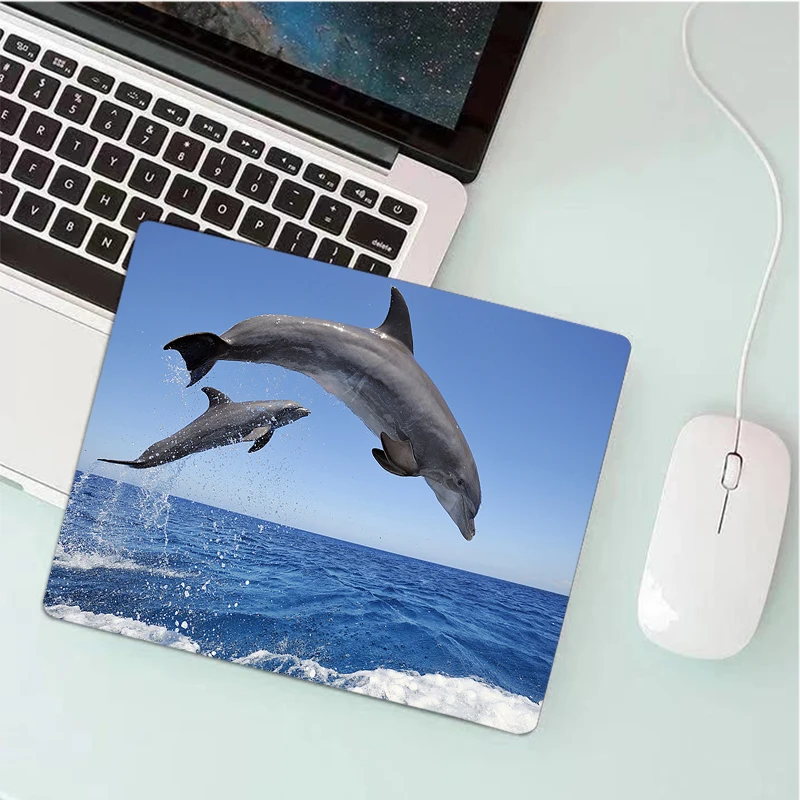 

Small Gaming Mouse Pad Dolphin Waterproof Work and office Mousepad Gamer Computer Desk Mat Pad Gamer Mouse Mat for PC