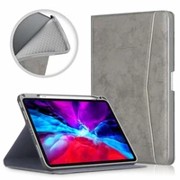 pu leather flip folio smart case for ipad air 4 10 9 inch 2020 soft tpu silicone back stand cover with pocket pencil holder capa