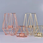 Европейские золотые подсвечники, шестиугольные подсвечники в стиле ретро, металлическая подсвечник, настольные изысканные канделябры, украшение для дома и отеля