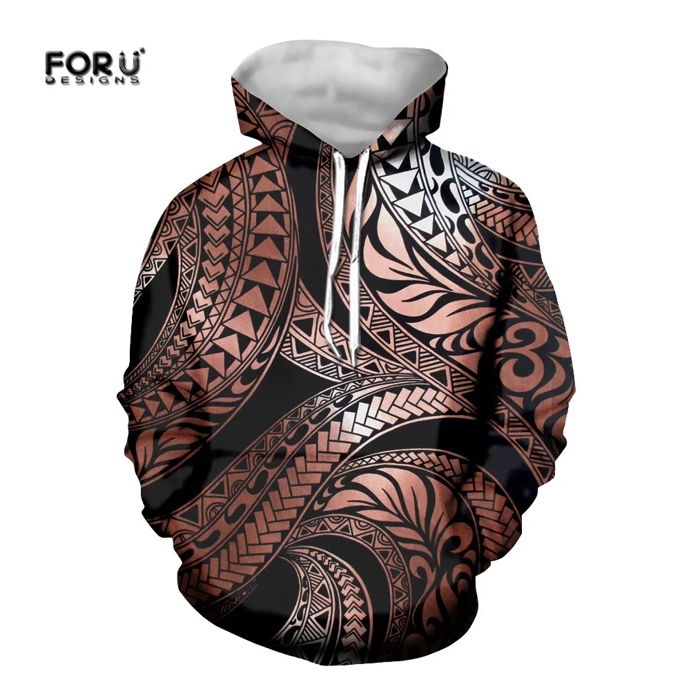 FORUDESIGNS/осень-зима модные топы пуловер Samoan Африканский этнический узор свободные