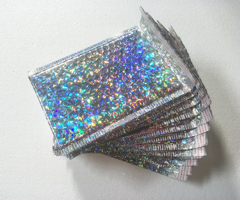 25 шт. лазерные Серебристые почтовые конверты водонепроницаемые курьерские