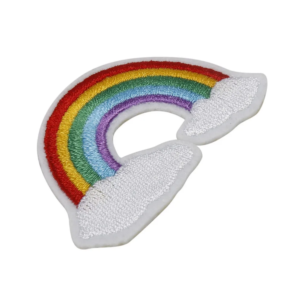 

Cute Rainbow Patch Applique Embroidered Iron On Patches For Clothes Deal With It Clothing DIY Motif Applique