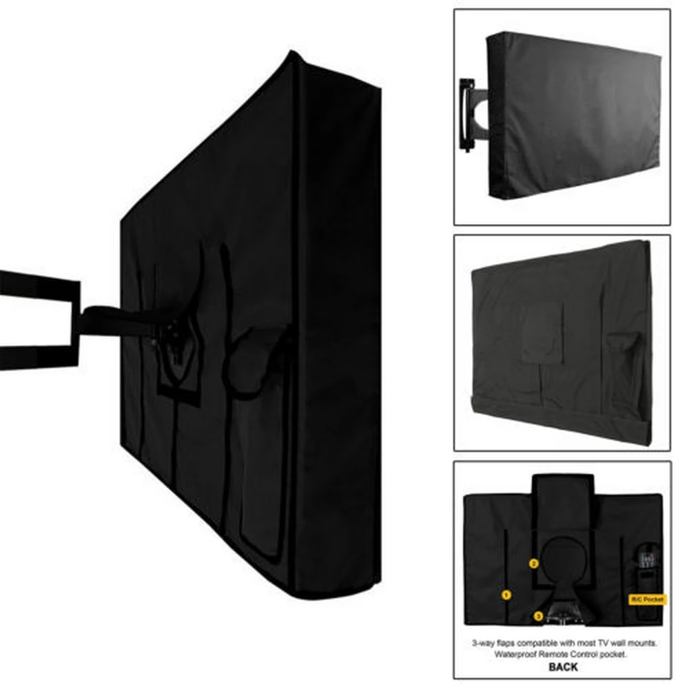 Outdoor TV cover dustproof and waterproof Screen Cover 22'' To 65'' Inch Oxford Black Television Case