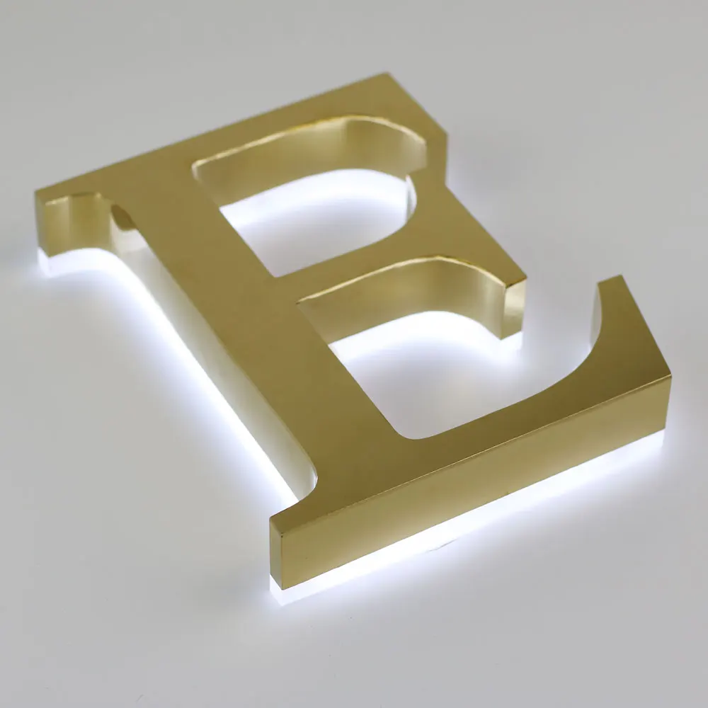 

Classic Customized Wall-mounted Golden Metal Channel Letters SUS Dimensional Signs Durable Shop Store Nail Salon Logo