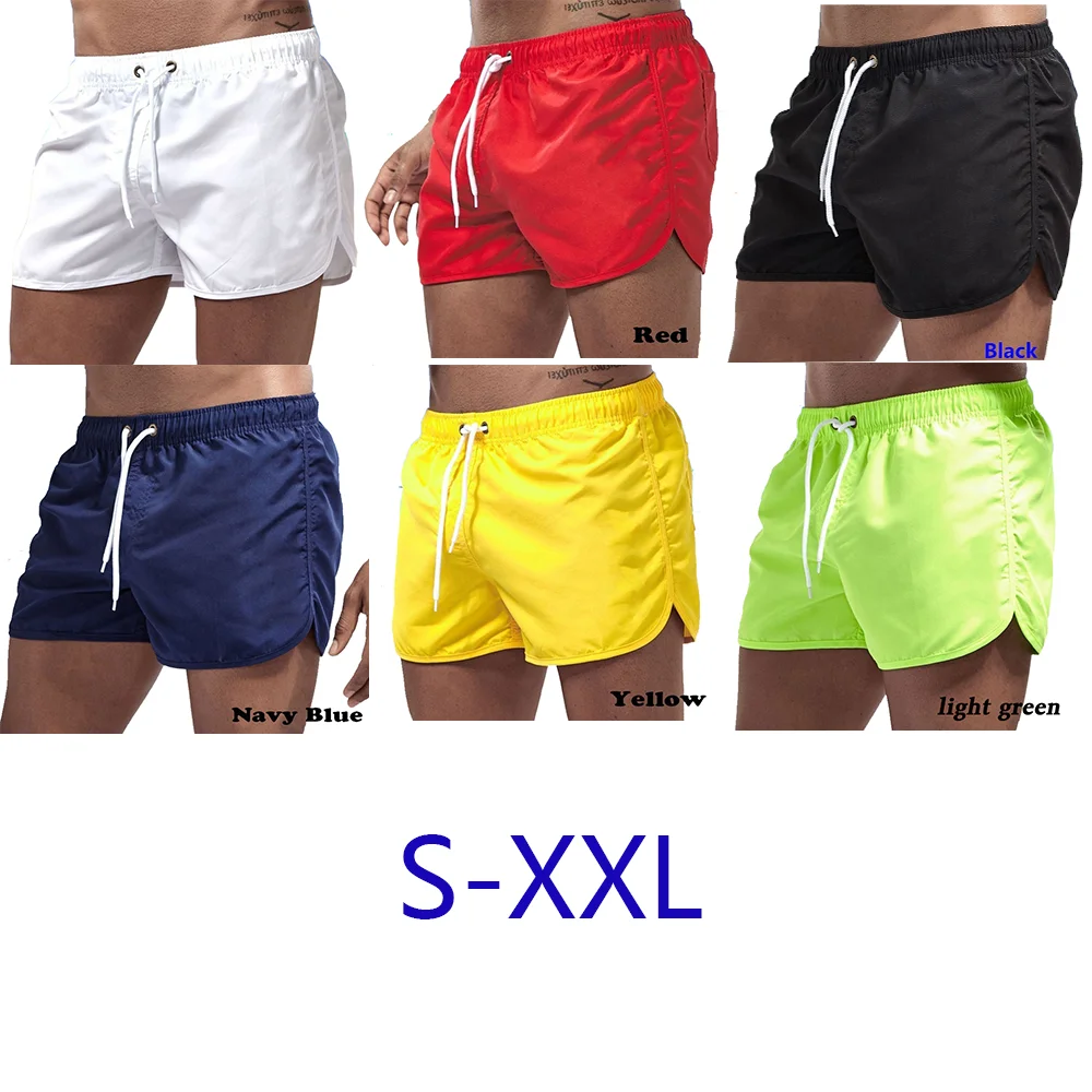 

Однотонные летние быстросохнущие шорты 2021, спортивные шорты с принтом для мужчин, пляжные шорты для плавания, повседневные шорты для фитнес...