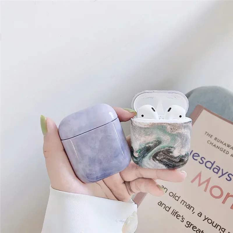 Case For Airpods Cover Marble Cute Apple 2 1 Accessories Headphone Air Pods Coque Earphone | Электроника