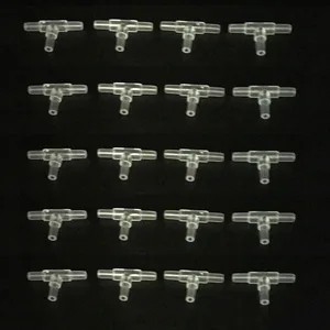 10 шт.лот 4 мм 3-сторонний соединитель воздушного насоса для аквариума, Т-образный соединитель, регулирующий клапан, Воздушная трубка, аксессуары из акрила