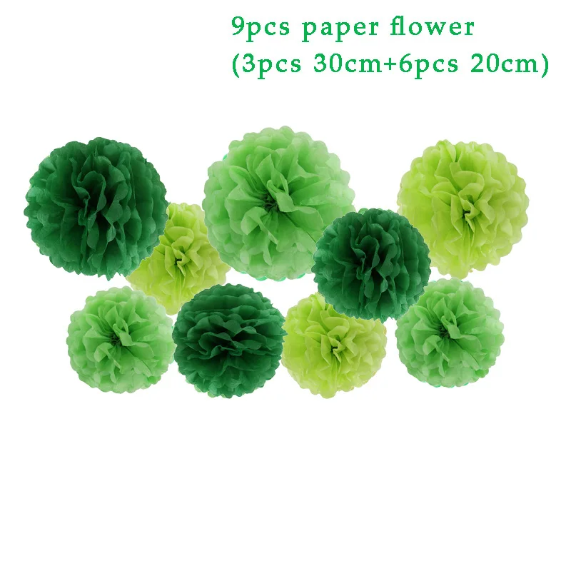 paper flower Детский душ для вечеринки в стиле сафари воздушные шарики в форме животных День Рождения украшения Детские вечерние джунгли бумажная салфетка под тарелку кружку джунгли на тему зоопарка - Цвет: paper flower