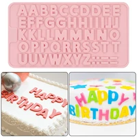 2pcset silicone letters numbers moldhappy birthday symbols alphabet chocolate mould cake pan candy biscuit decorating tray