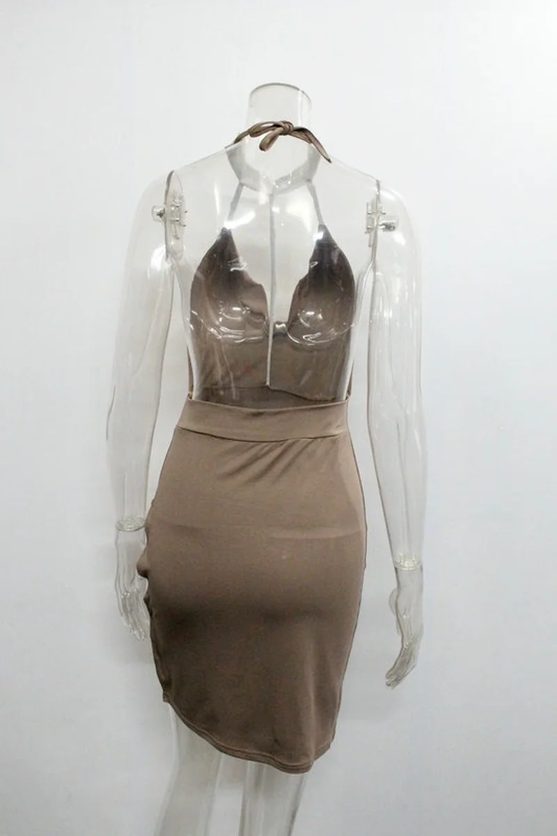 

Sexy Bandage Deep V-neck Backless Milk Silk Commute Sundress Luxury Party Clubwear Dress Bodycon Sequin Mini Side Split Dresses