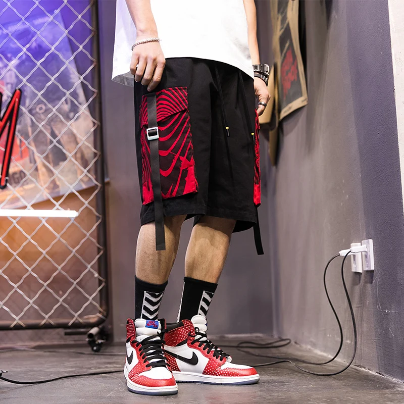 

Multi Pocket Mens Cargo Shorts Ribbons Elasticated Waist Bermuda Shorts Male High Quality Mens Tactical Military Short Pants