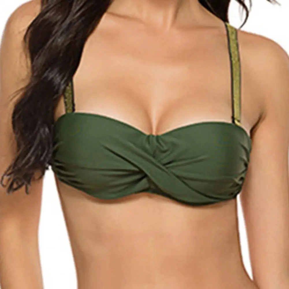 

Sexy Solid Color Bikini Women Swimwear Bandeau Biquini Swimsuit Female Bathing Suit Push Up Bikini Set Beachwear ropa mujer 2021