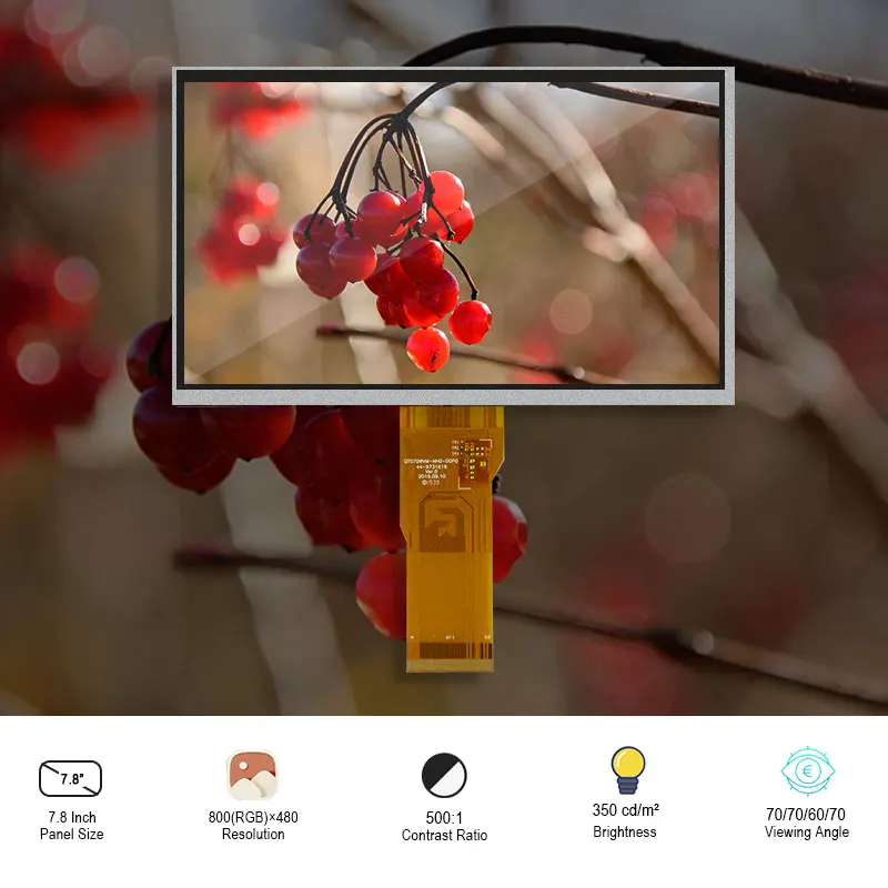 Оригинальный Встроенный ЖК-дисплей экран 800 × 480 Параллельный RGB FPC 50 контактов 350