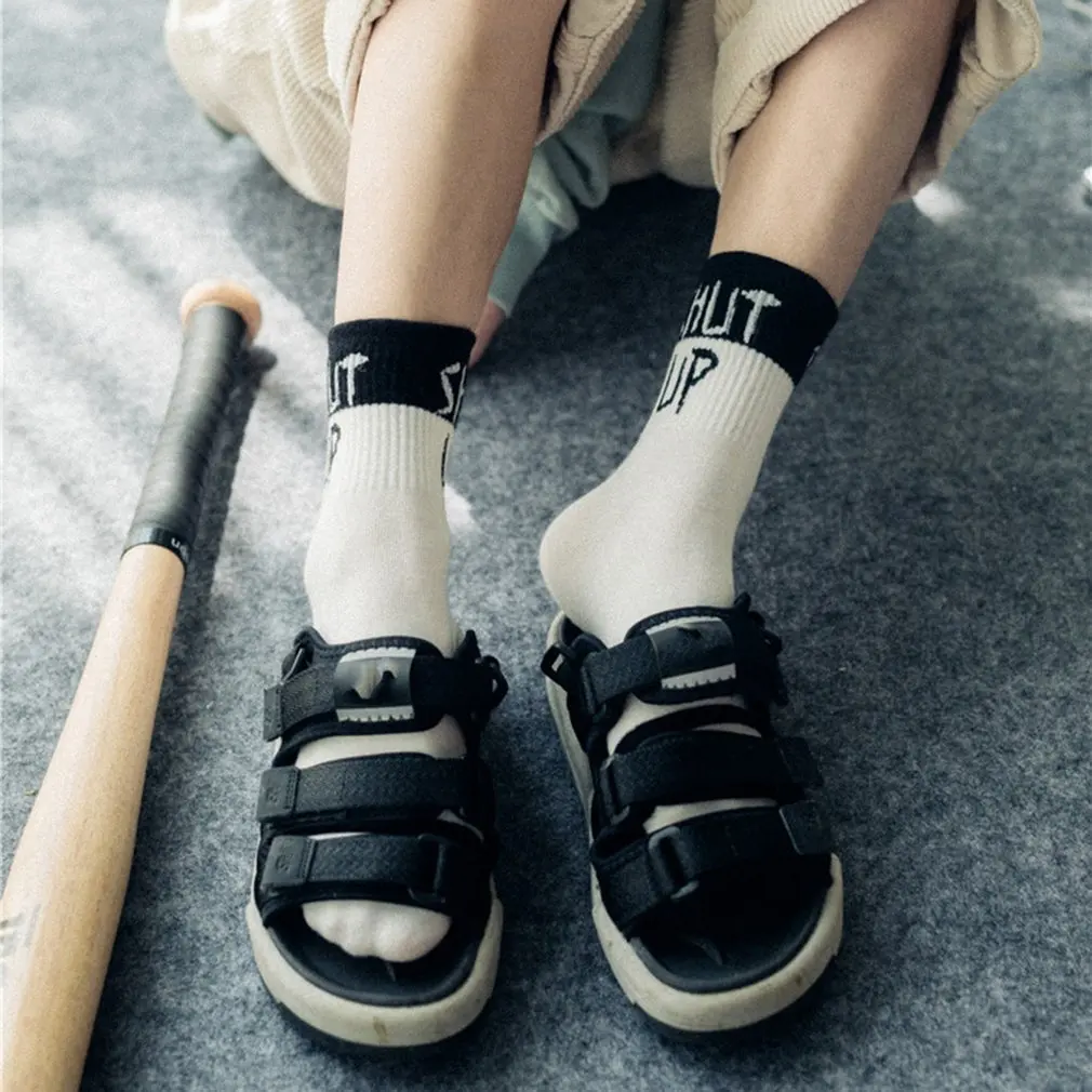 Новые осенне зимние мужские носки в стиле хип хоп Harajuku с буквенным принтом