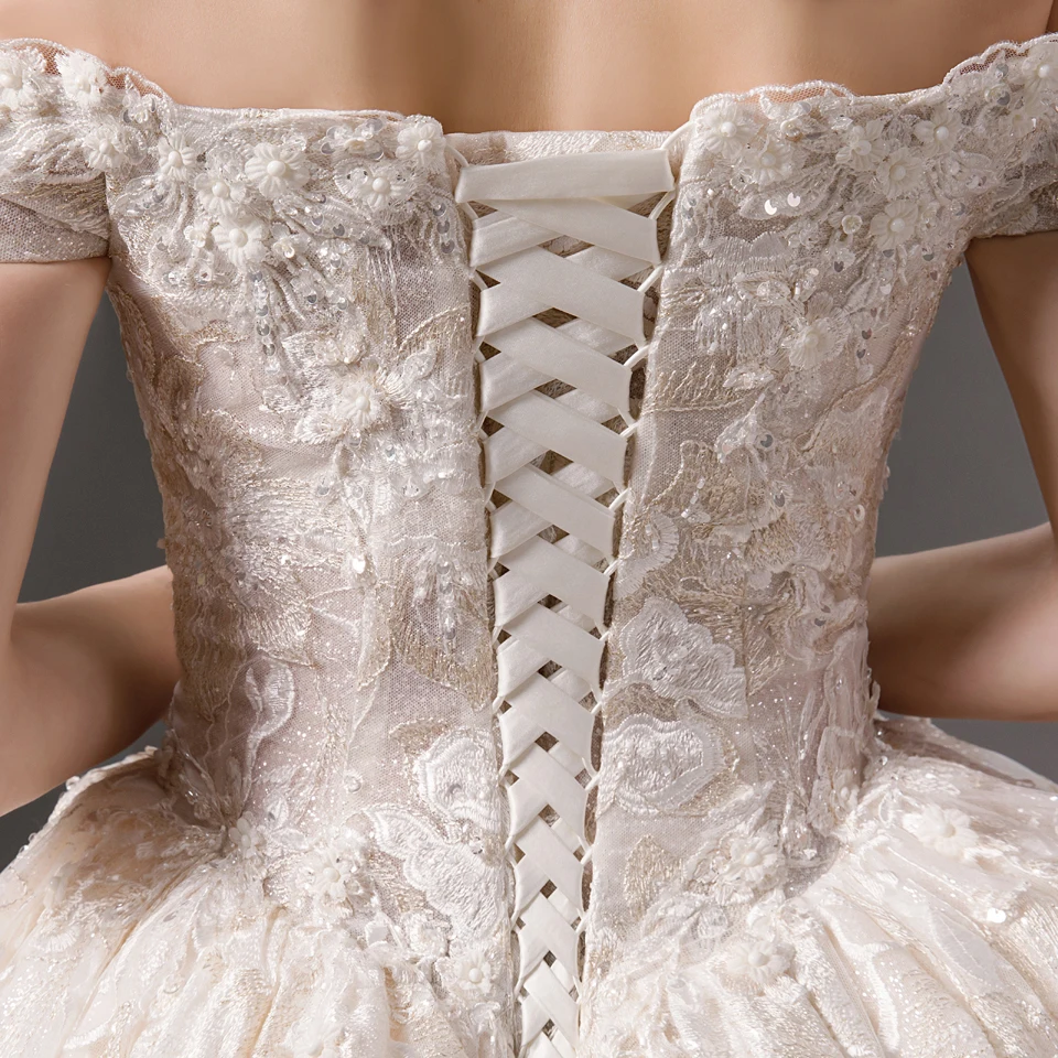 

6071 wedding dress 2020 ball gown short sleeve off shoulder corset back vestido de noiva simples pra casamento civil plus size