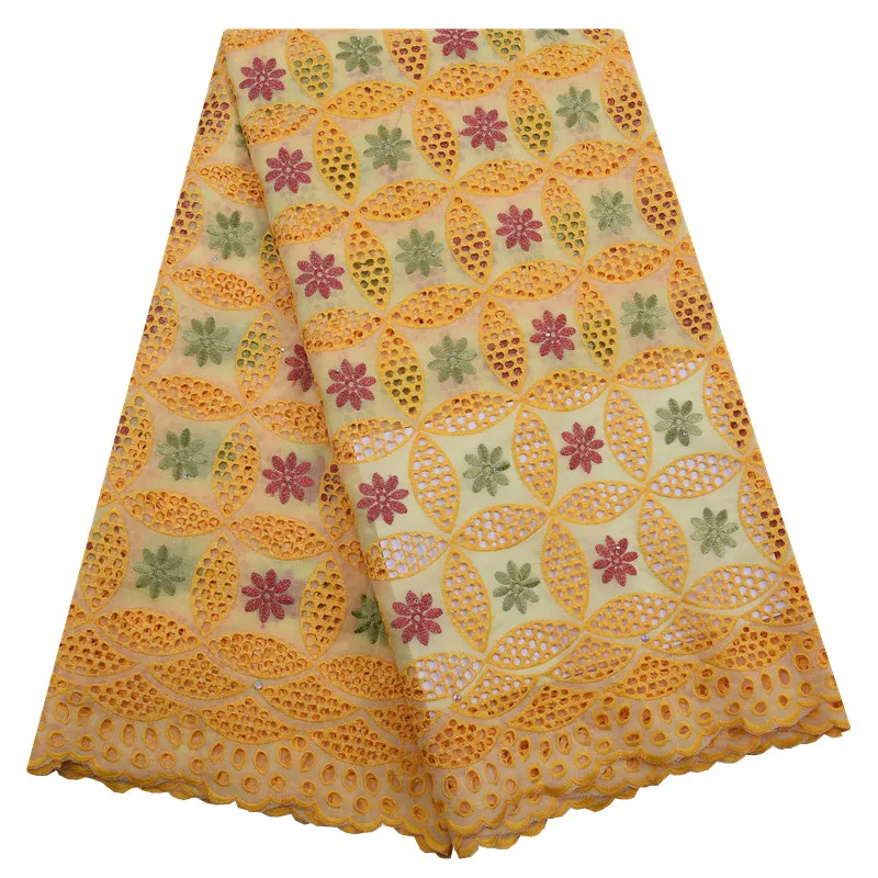 

Blue African Swiss Cotton Lace Switzerland High Quality Embroidered For Man Women Nigerian Tulle Lace Fabric With Stones 1775