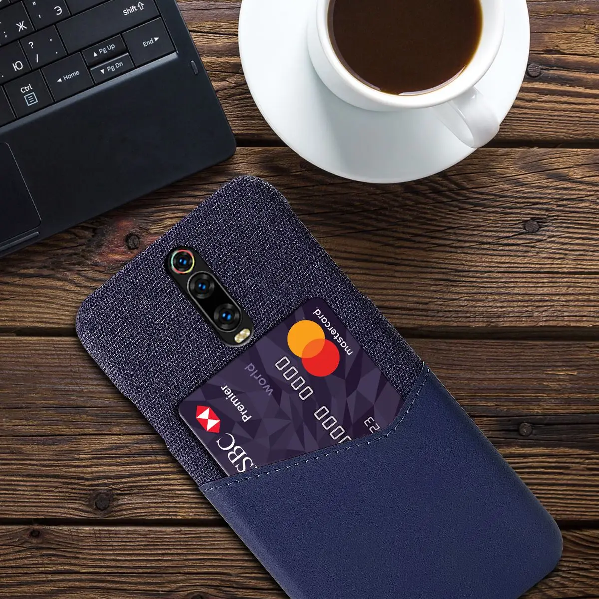 For Xiaomi Redmi K20/K20 Pro Phone Case Slim Splicing Soft Fabric Cloth PU Leather Card Holder Cover Mi 9T/Redmi K20 |