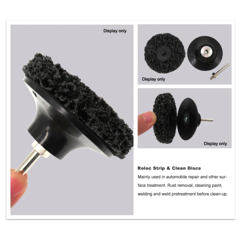 

10Pcs 3Inch Strip Disc Quick Change Abrasive Disc Easy Strip Clean Grinding Wheels for Rust Removal Black