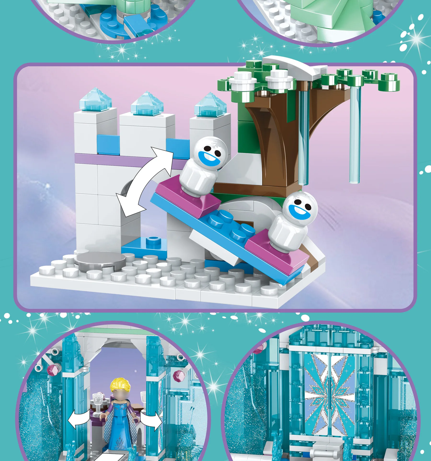 

Disney Frozen Princess Romance Magic Castle Girl Building Block Cross-border Toy 10664 Same Paragraph 3016 For children Gift
