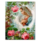 Полная алмазная живопись религиозные 5D Diy квадратные сверла вышивка Девы Марии с цветами, на свадьбу, DecorationZP-4076