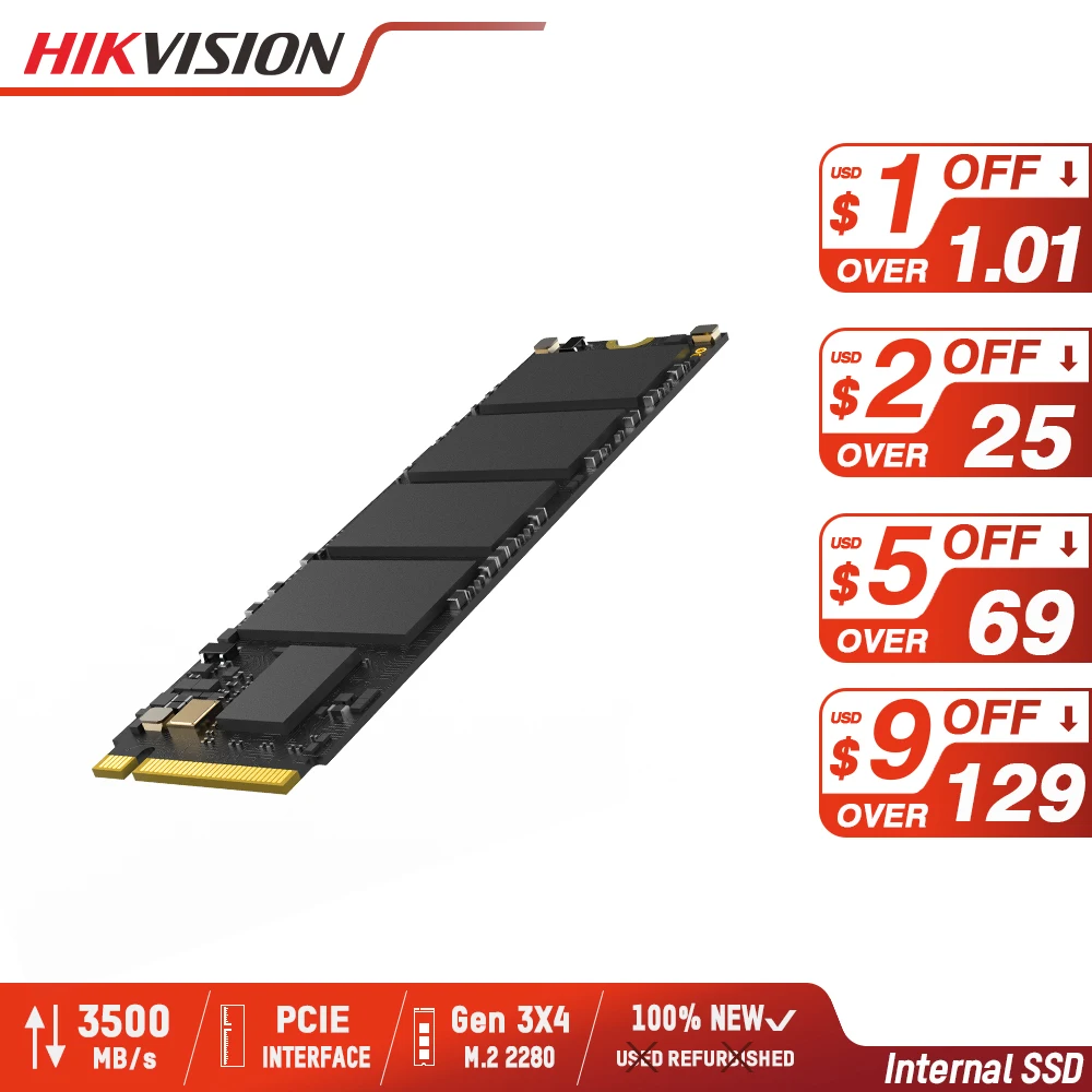 Hikvision SSD 3500MB/s 512GB 1TB M.2 2280 NGFF NVME PCIE Internal Solid State Disk for Laptop Desktop 3D NAND TLC Disk E3000