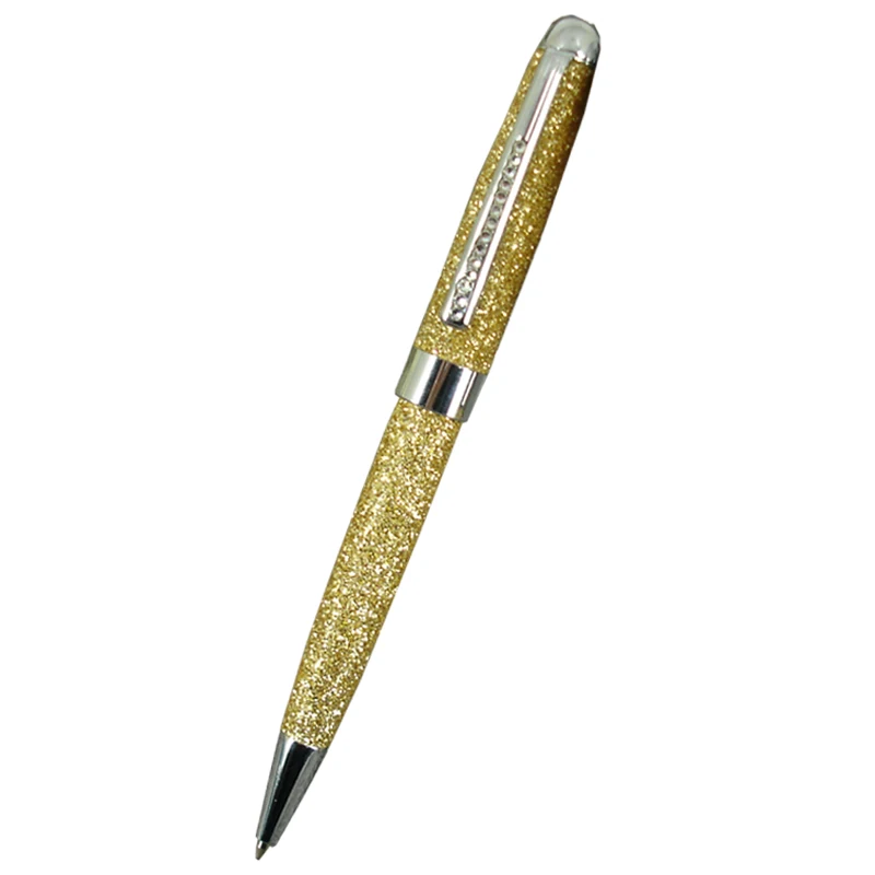 

ACMECN 2pcs /Lot Fashion Glitter Ball Pen PU Leather Ballpoint Pen for Women's Day Gifts Jewelled Crystal Bling Pens