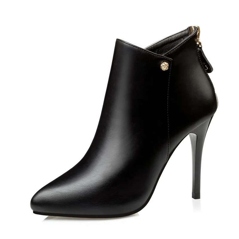 Новинка 2020 модные женские кожаные ботинки на высоком каблуке дизайнерские