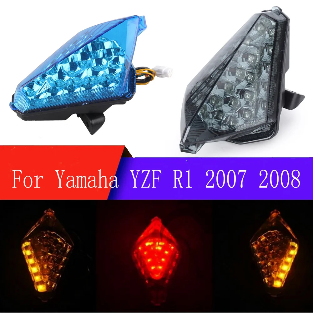 

Задний фонарь для мотоцикла Yamaha YZFR1/YZF R1 2007 2008, светодиодные стоп-сигналы, задние индикаторы, задний фонарь, сигнал поворота, фонарь