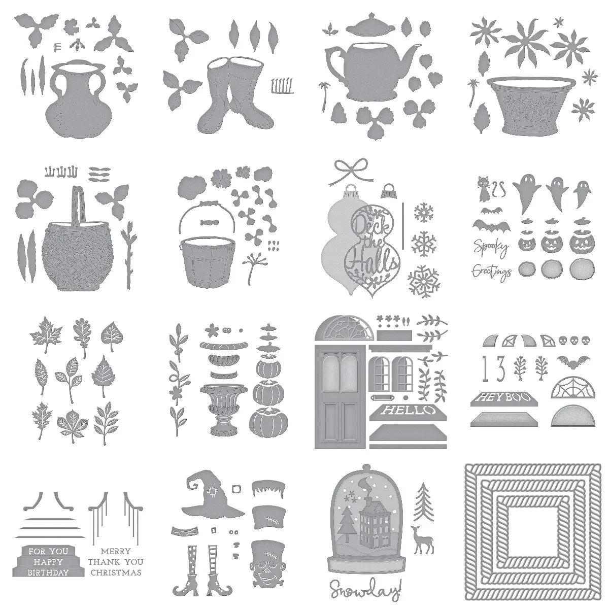 

Open House Door And Deck the Halls Metal Cutting Dies Scrapbook Diary Decoration Stencil Embossing Template DIY Greeting Card