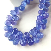icnway 5pieces tanzanite natural gemstone faceted 6mm beads waterdrop shape for jewelry making necklace earring bracelet