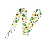 lx139 fruit avocado diy keychains accessory mobile phone usb id badge holder keys strap tag neck lanyard for girls
