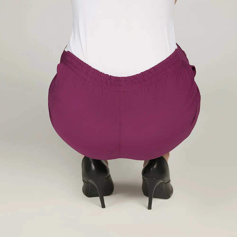 

Women 2021 Spring Fashion Middle-aged Ice Silk Pants Female Elastic Waist Thin Trousers Ladies Solid Color Loose Pants L23