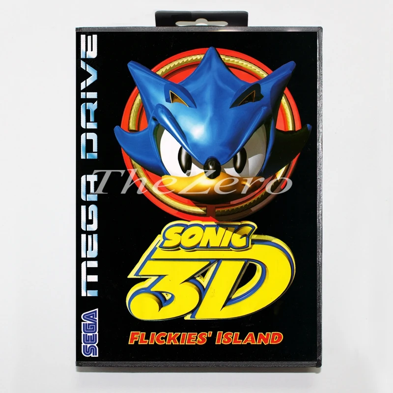 Sonic зубная щётка 3d Flickiesis землю с коробкой для 16 бит MD видео карточная игра Sega игры