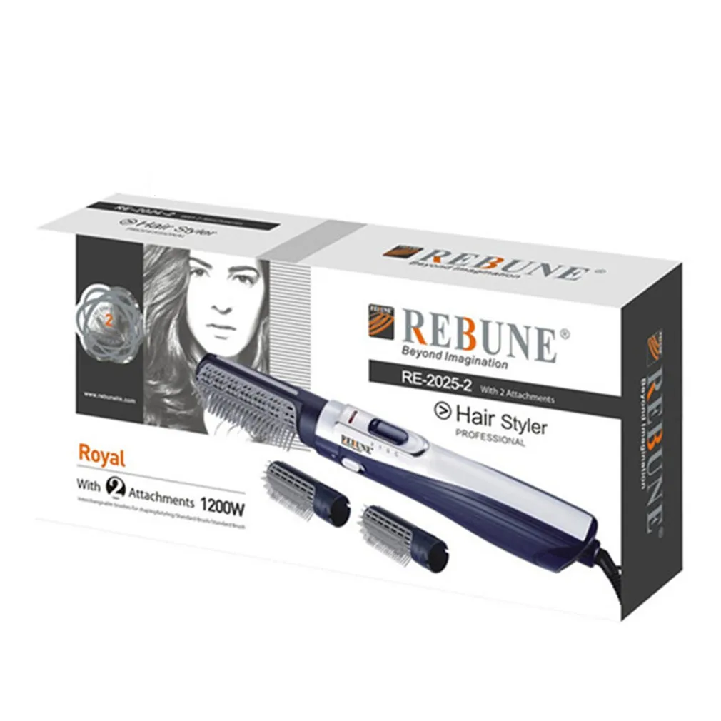 

REBUNE 2025-2 Hair Styler Tools 1200W 220V Hot Air Styler Comb Fashion Hair Straightener & Hair Curler Brush